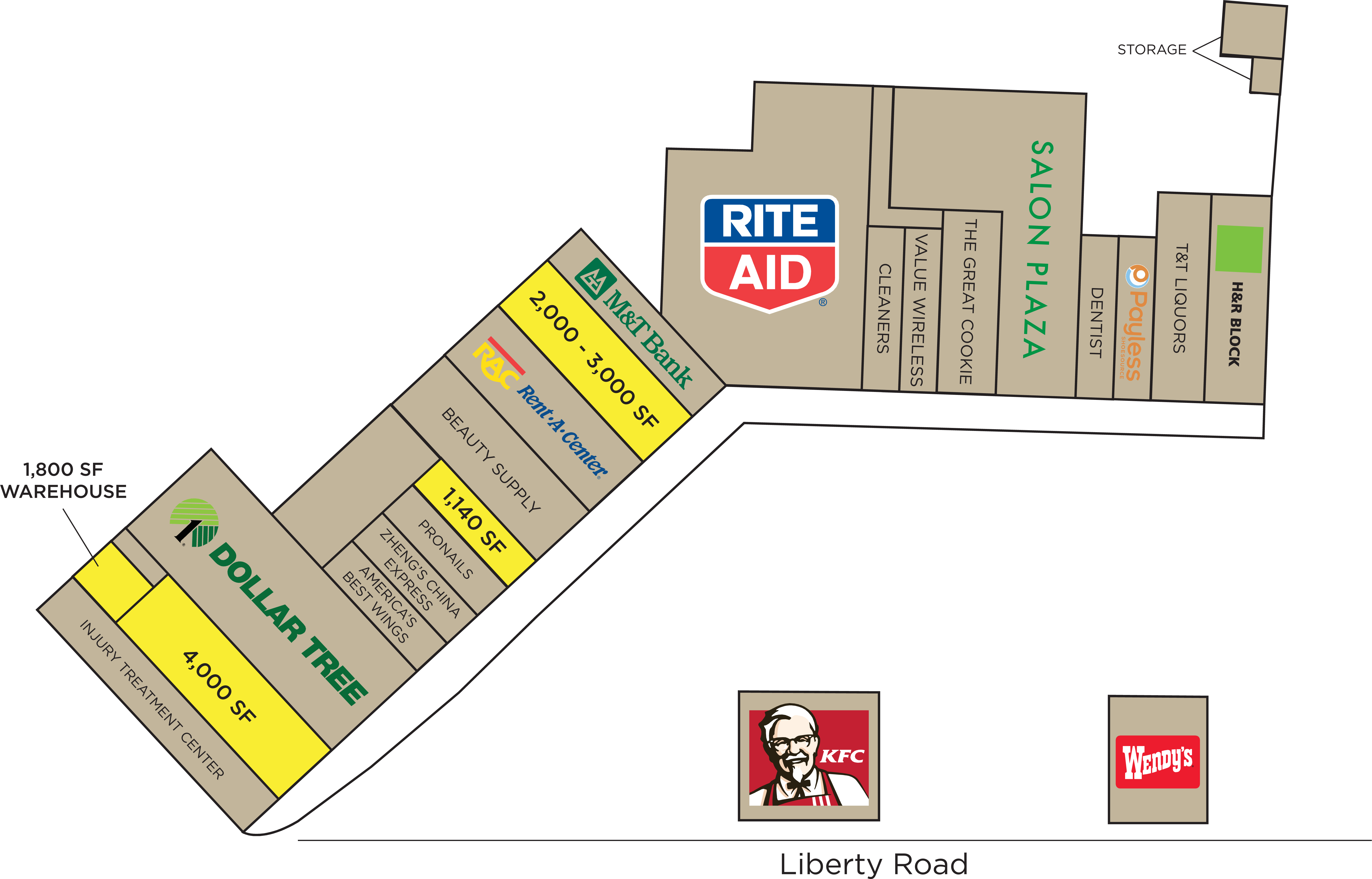 Randallstown MD: Liberty Court Shopping Center Retail Space For Lease