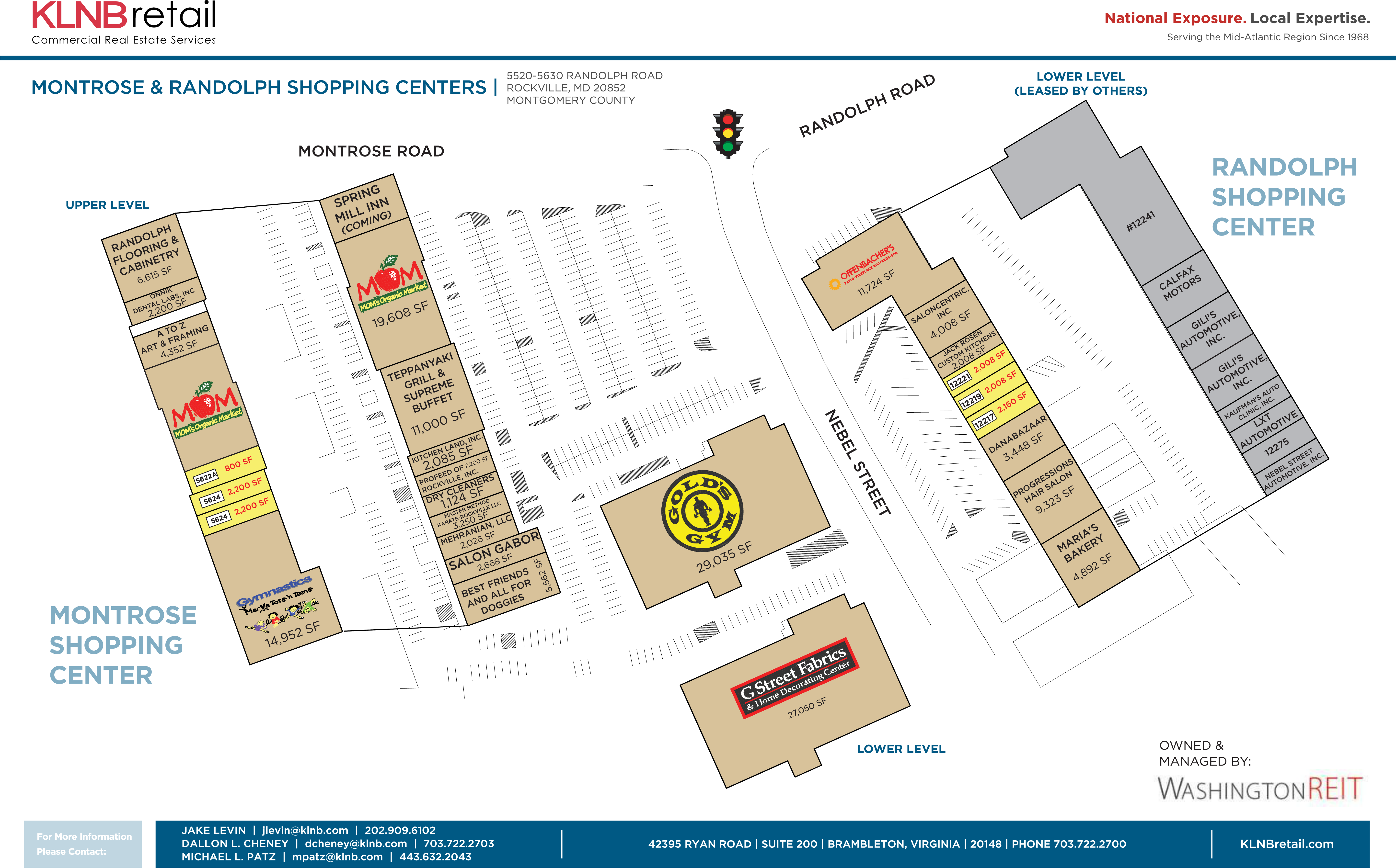Rockville MD Montrose & Randolph Shopping Centers Retail Space For Lease KLNB Retail