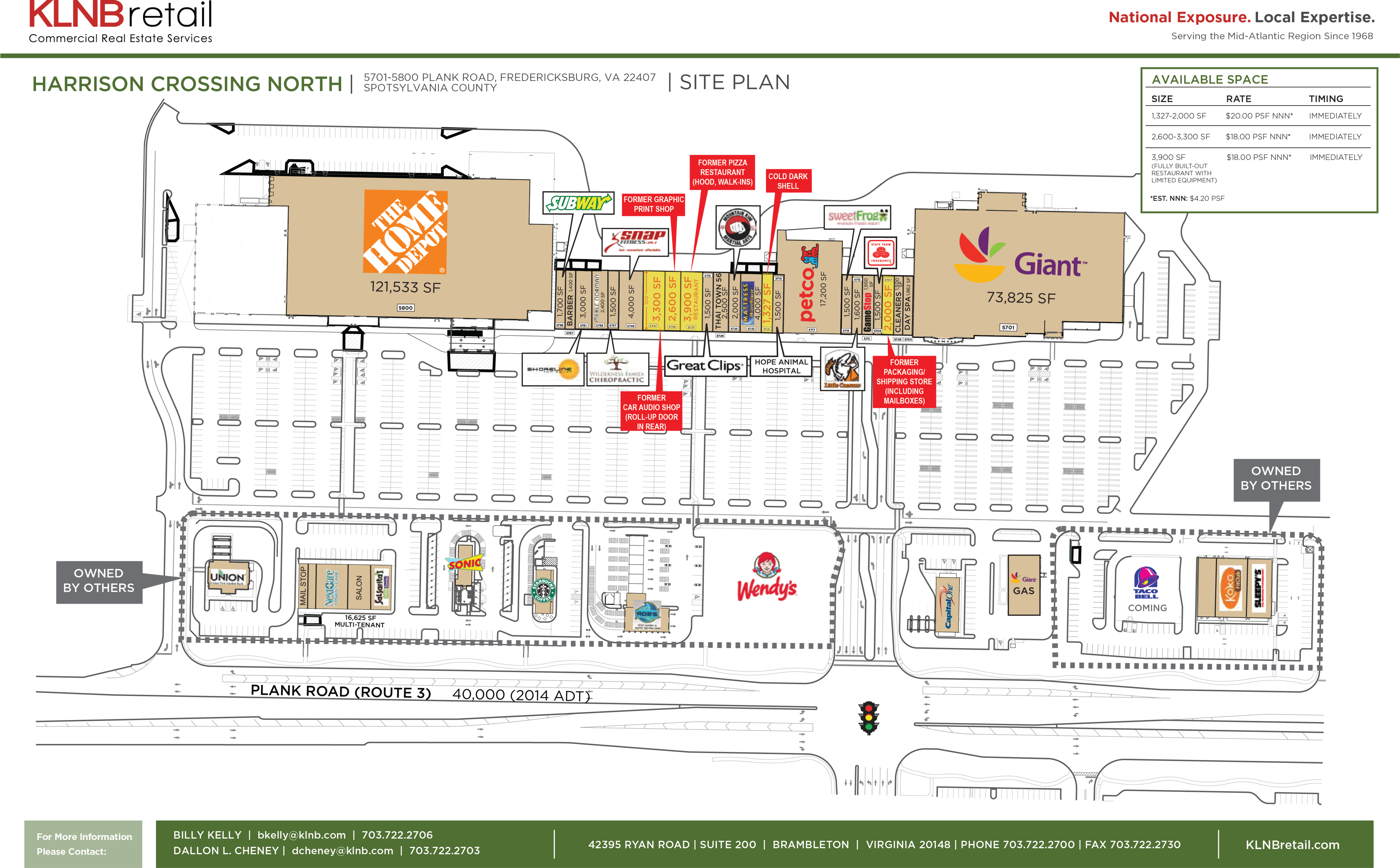 Fredericksburg VA Harrison Crossing North Retail Space For Lease KLNB Retail